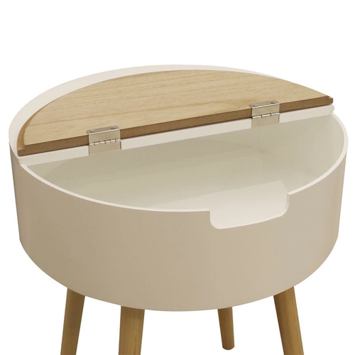 Noční stolek bílý 45 cm skandinávský s výklopnou deskou Azilal Intesi boho styl