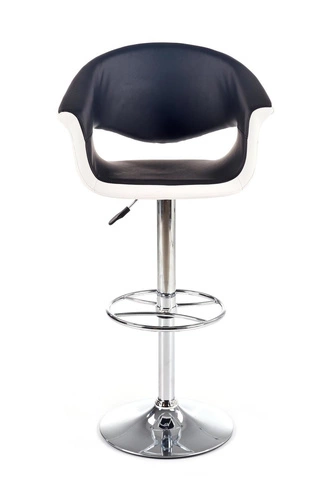 Barová židle Cognac černá a bílá s opěrkou, otočná, výškově nastavitelná, moderní do kuchyně Intesi