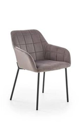 Jídelní židle Minnesota čalouněná sametem šedá s područkami Intesi