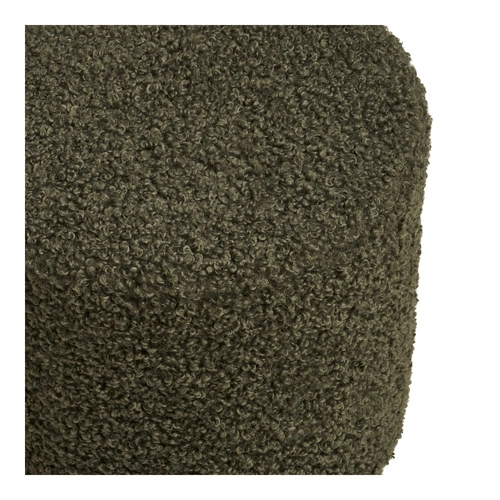 Taburet Ejby teddy zelený kulatý chlupatý do obýváku a ložnice