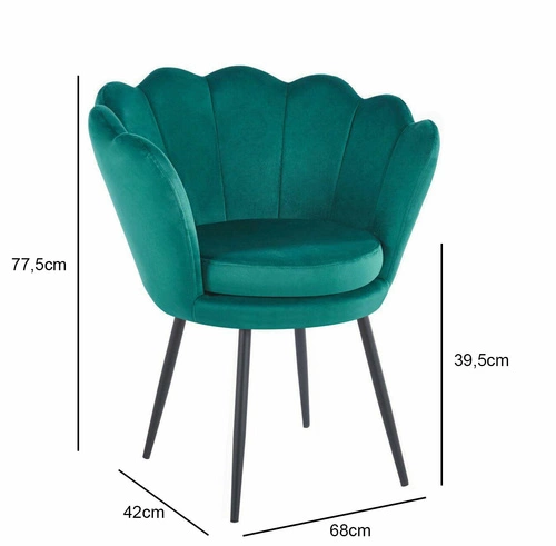 Židle shell Fiona VIC zelené/černé nohy