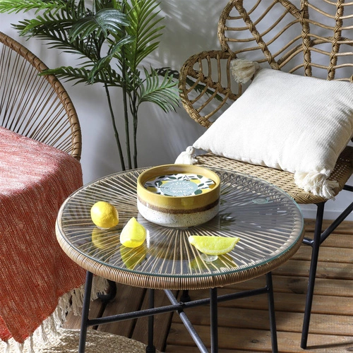 Intesi vonná svíčka v keramice citronová tráva moderní dekorativní do obýváku 16,5 cm