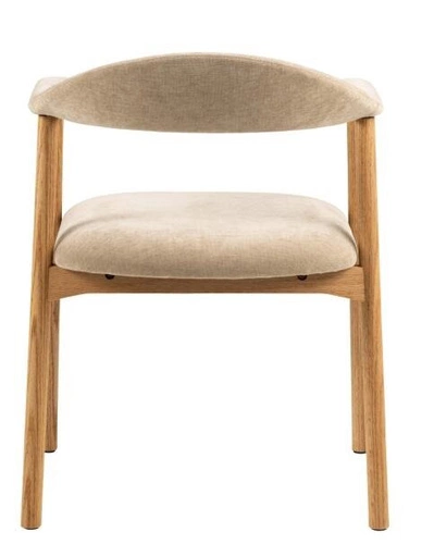 Čalouněná židle Addi béžová dub Actona do jídelny a obýváku skandinávská s područkami