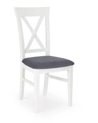 Dřevěná jídelní židle Gamo Intesi bílá a šedá čalouněná skandinávský styl