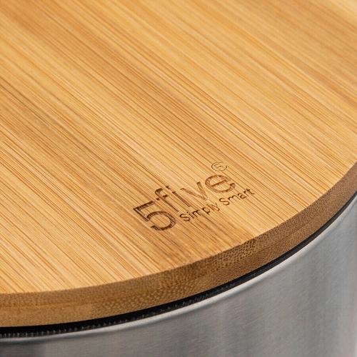 Koupelnový odpadkový koš Bamboo 3L s pedálem a vyjímatelnou vložkou stříbrný 5five