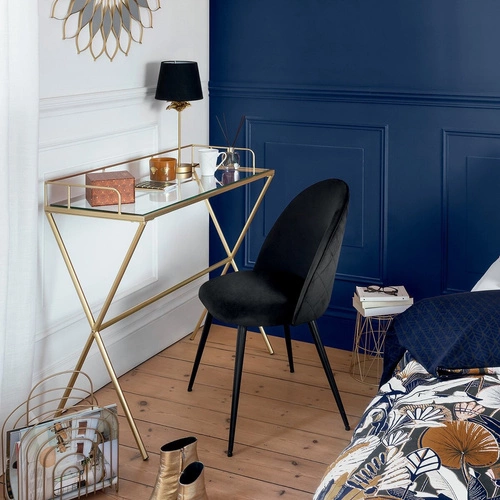 Čalouněná jídelní židle Slano Atmosphera černá moderní s opěrkou do jídelny a obýváku