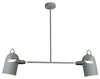 Závěsné svítidlo Gray šedé kovové 2 zdroje do obýváku a jídelny, výškově nastavitelné CANDELLUX