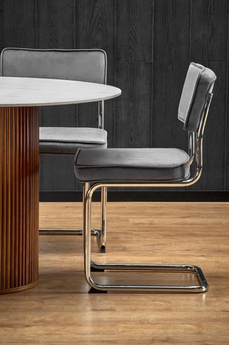 Jídelní kulatý stůl Uno Intesi bílý mramor na jedné noze moderní 120 cm