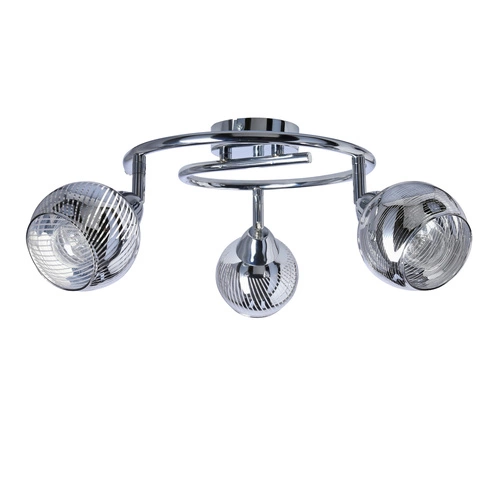 Spirálová stropní lampa Fort 3x10W E14 LED chrom