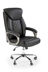 Ergonomická kancelářská židle Einar černá kožená otočná s područkami TILT do kanceláře