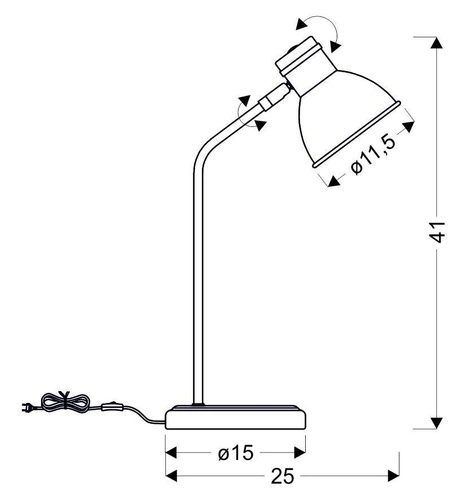 Noční stolní lampa Zumba moderní bílo-černá kovová do ložnice a pracovny CANDELLUX