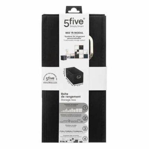 Skládací látková úložná krabice s madlem 15x31 cm černá 5five Simply Smart