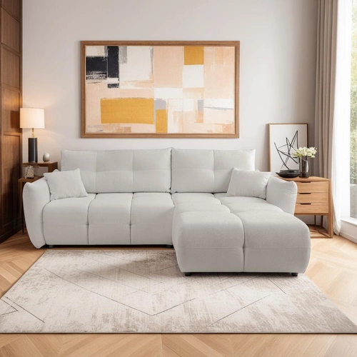 Rohová sedačka Bode rozkládací pravá šedá Sicuro 65