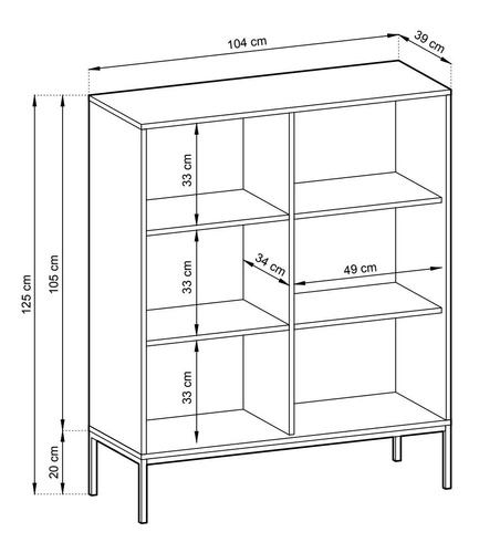 Vysoká šedá komoda s drážkováním 125 cm moderní na nožkách do obývacího pokoje Intesi