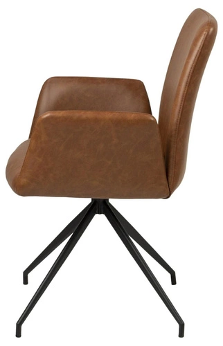 Jídelní židle s područkami z ekokůže Naya Vintage hnědá Actona