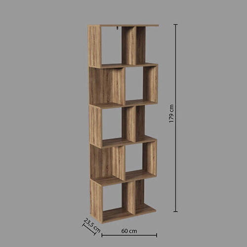 Knihovna Novia skandinávská přírodní 60 cm vysoká do obýváku a ložnice 5five