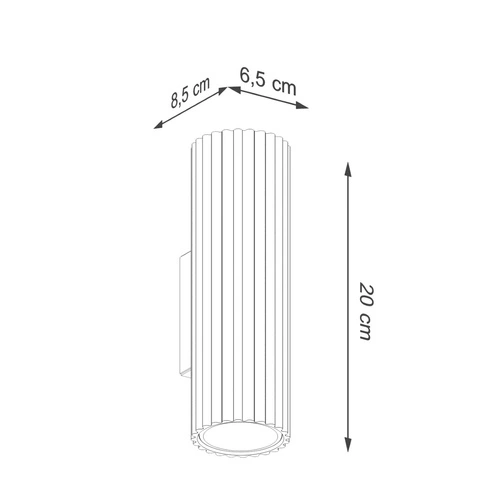 Nástěnné svítidlo bílé svítící nahoru a dolů Karbon 20 minimalistické do obýváku a ložnice SOLLUX