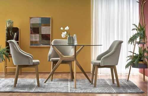 Kulatý skleněný jídelní stůl Sharone 120 cm moderní skandinávský Intesi