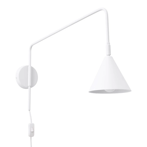 Moderní bílá nástěnná lampa NOX z kovu do ložnice a obývacího pokoje SOLLUX LIGHTING 61 cm