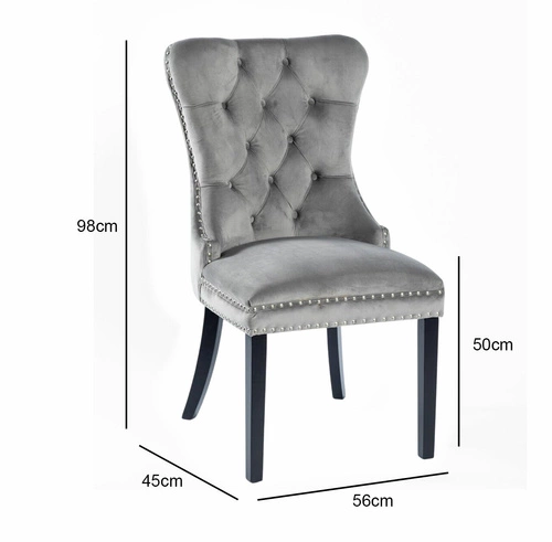 Jídelní židle Lael Velvet Intesi čalouněná sametem šedá s dřevěnými nohami