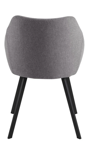 Čalouněná jídelní židle Nils šedá moderní skořepinová na černých nohách Actona