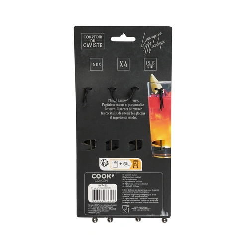 Intesi Fruit sada 4 míchátek na drinky barevné doplňky na koktejly