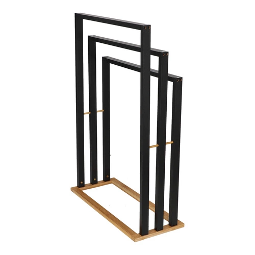 Moderní bambusový stojan na ručníky černý boho 3 ramena 5five simply smart