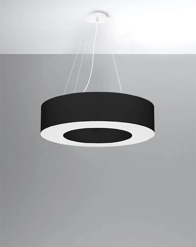 Moderní černý lustr Saturno 70 s nastavitelnou výškou do obýváku, kuchyně, jídelny nebo ložnice