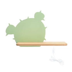 Dětské LED nástěnné svítidlo Cactus zelené dřevěné 4000K