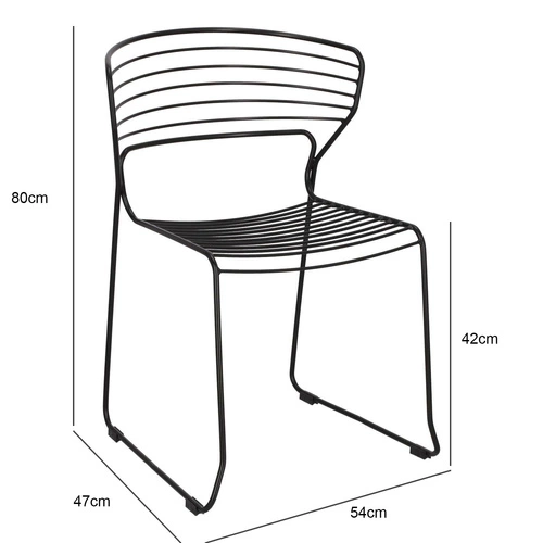 Černá kovová jídelní židle na lyžinách Hilly moderní do kuchyně