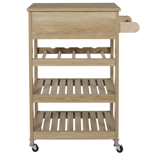 Intesi Klaus dřevěný kuchyňský vozík na kolečkách prostorný skandinávský do kuchyně a jídelny
