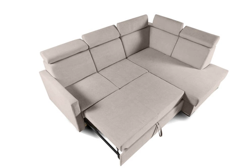 Rohová rozkládací pohovka do obýváku Mils XL béžová skandinávský pravá Intesi