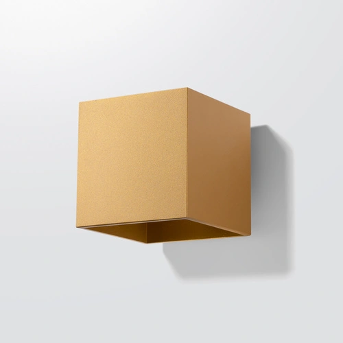 Nástěnné svítidlo QUAD 1 zlaté moderní kovové do obýváku a ložnice svítí nahoru dolů SOLLUX