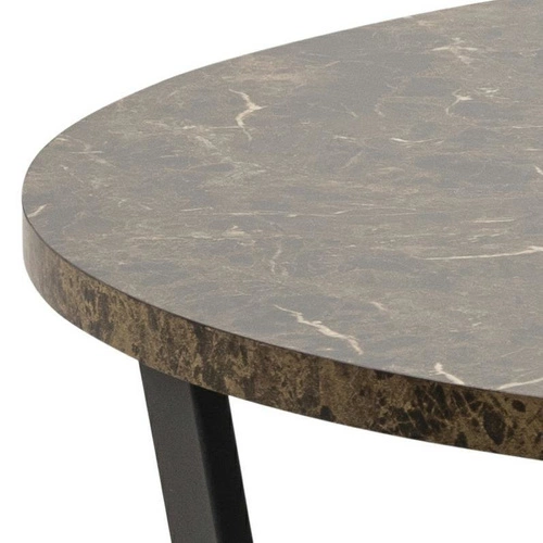 Jídelní kulatý stůl Amble glamour hnědý s černou kovovou podnoží 110 cm Actona