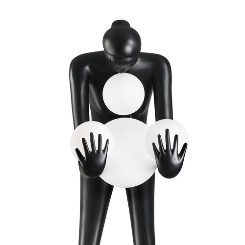 Stojací lampa do obýváku WOMAN-2 BLACK černá moderní Step into Design 190 cm