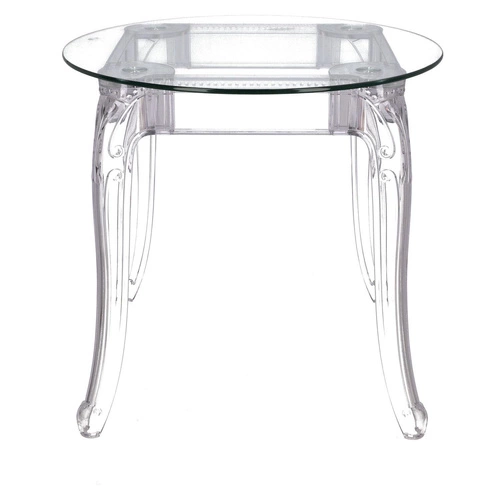 Kulatý skleněný stůl Ghost 80 cm transparentní glamour do jídelny a obývacího pokoje Intesi