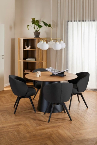 Otočená jídelní židle Darlene Actona čalouněná antracitová moderní skandinávská