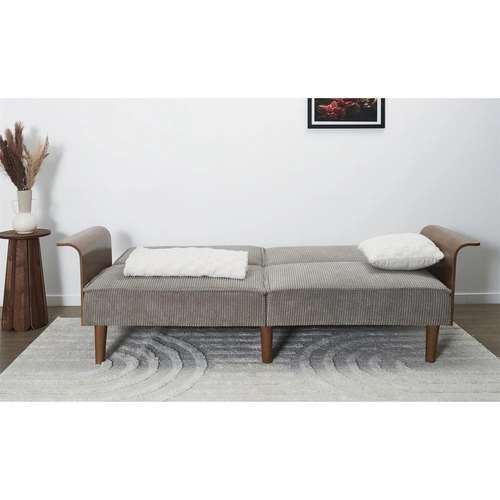 Rozkládací pohovka Scott šedá manšestrová 3místná s polohovatelným opěradlem do obýváku Intesi