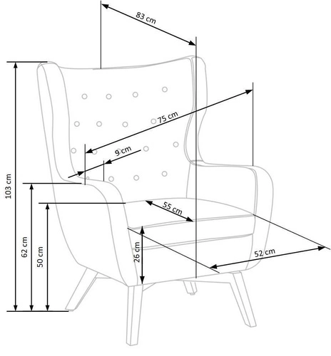 Moderní šedé sametové křeslo ušák Farys s područkami do obýváku Intesi
