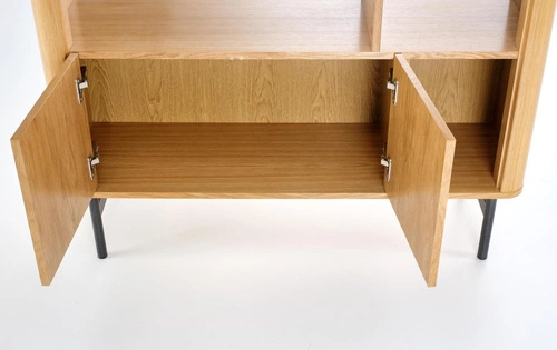 Knihovna do obýváku Zefir loft dub černý široká moderní Intesi 117 cm