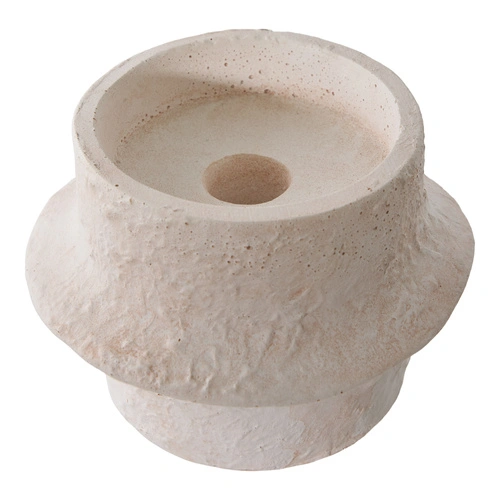 House Nordic sada 2 bílých cementových svícnů do obýváku a jídelny