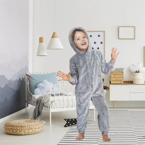 Dětská hřejivá deka s rukávy Onesie Intesi šedá na chladné večery 4-6 let