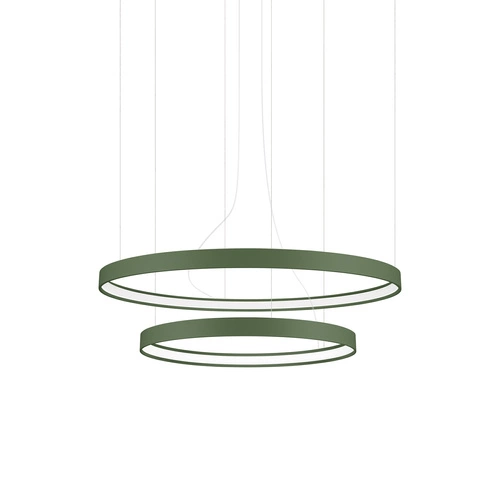 Moderní LED lustr RIO 2 zelená olivová, nastavitelný do obývacího pokoje a jídelny, 78 cm
