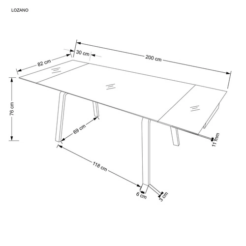 Rozkládací jídelní stůl Nozel černý mramor 140–200 cm moderní do jídelny a obýváku žulový