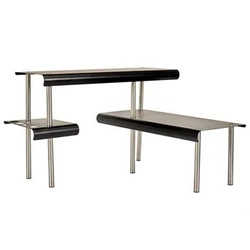 Kuchyňská stojací police na koření a doplňky Angle černá kovová moderní Intesi