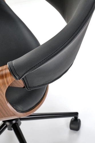 Ergonomická kancelářská židle Nadi černá ořechová otočná s područkami do kanceláře