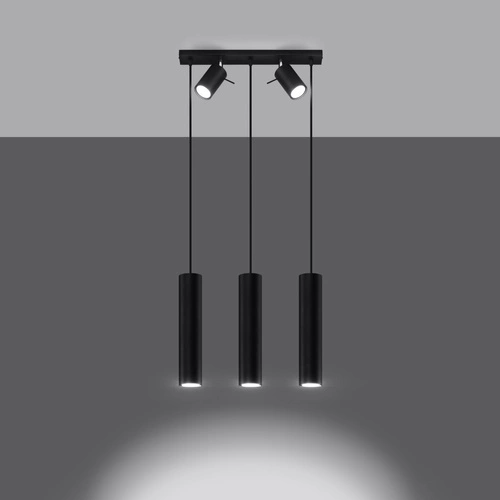 Závěsné svítidlo RING 3 černé moderní s pohyblivým stínidlem do obýváku a jídelny