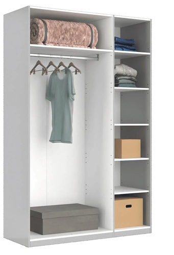 Sada 2 bílých nástěnných polic do skříně Intesi 42 cm do šatny a kuchyně