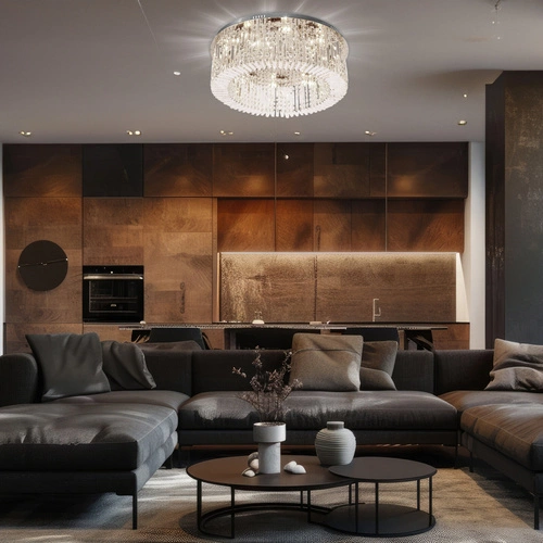 Stropní svítidlo MARANGA chrom s křišťály glamour do obýváku, ložnice a jídelny 85 cm