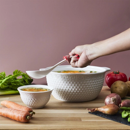 Sada na servírování polévky, lžíce, 6 misek